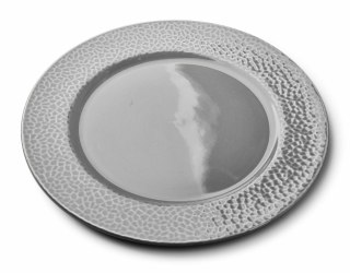 HUDSON Talerz Obiadowy 27 cm – Szara Porcelana, Efekt Młotkowania