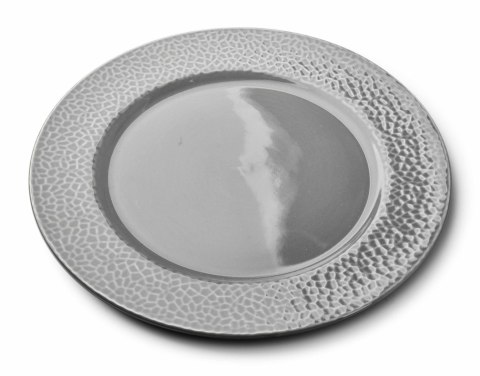 HUDSON Talerz Obiadowy 27 cm – Szara Porcelana, Efekt Młotkowania