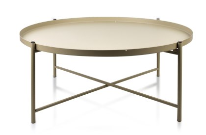 LUCAS BEIGE Stolik kawowy 76,5x32 cm – Metalowa Ława Loft
