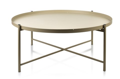 LUCAS BEIGE Stolik kawowy 76,5x32 cm – Metalowa Ława Loft