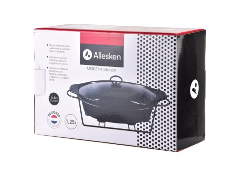 MODERN KITCHEN Naczynie z podgrzewaczem 1,25 L – Czarne Owalne, Allesken