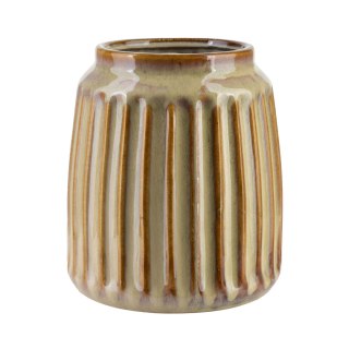 Wazon Ceramiczny Osłonka ARINA BEIGE 18 cm – Prążkowany, Jasnobeżowy, Nowoczesny